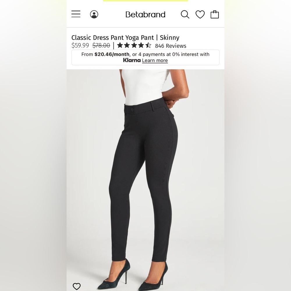 Betabrand Classic Dress Pant Yoga Pant | Skinny